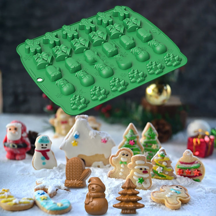 Christmas Supplies Drop Glue Mold Cake Barbecue Baking Tool, Color: Green