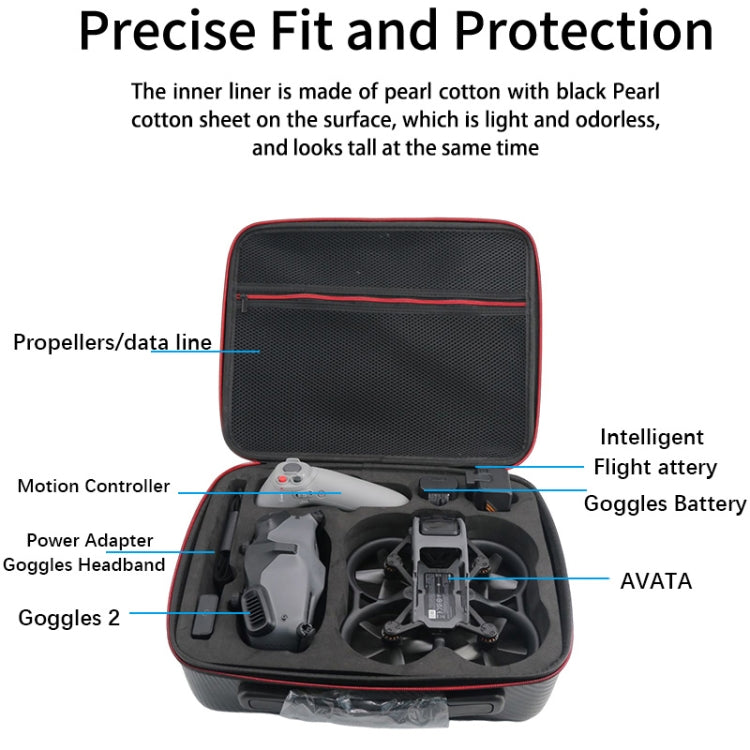 For DJI Avata  PU Leather Storage Bag Waterproof Handheld Box(Black)