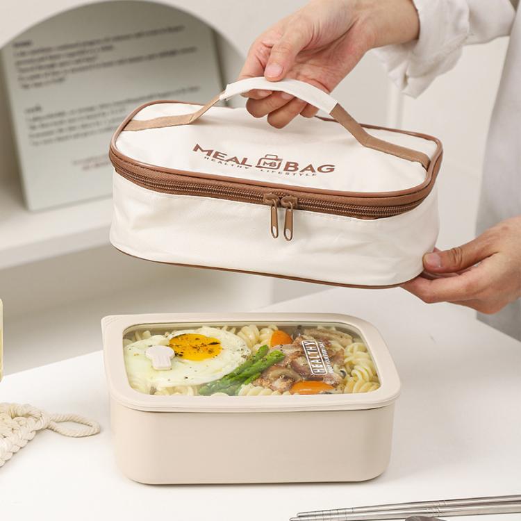 Square Lunch Bag Insulated Food Container Carrier for Meal Prep, Bento Boxes, and Office Lunch Portables, Size: Medium