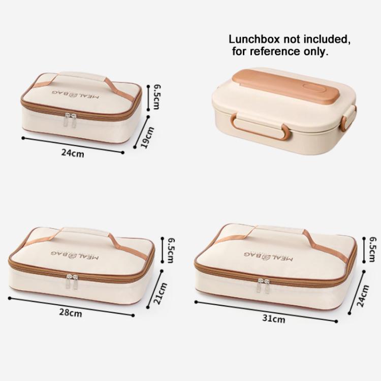Square Lunch Bag Insulated Food Container Carrier for Meal Prep, Bento Boxes, and Office Lunch Portables, Size: Medium