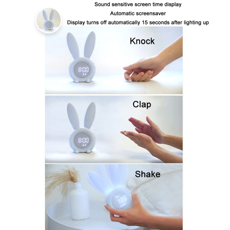Multifunctional Smart Cartoon Cute Rabbit Desktop Digital Alarm Clock