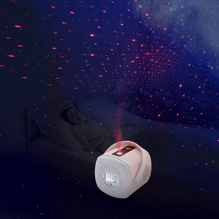 Laser Star Projector Light Fantasy Remote Control Ambient Light with Alarm Clock(Pink)