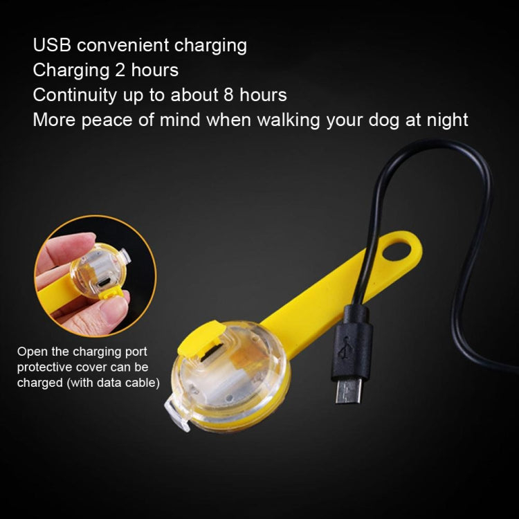Pet Glowing USB Charging Anti-Throwing Pendant LED High Bright Silicone Dog Jewelry