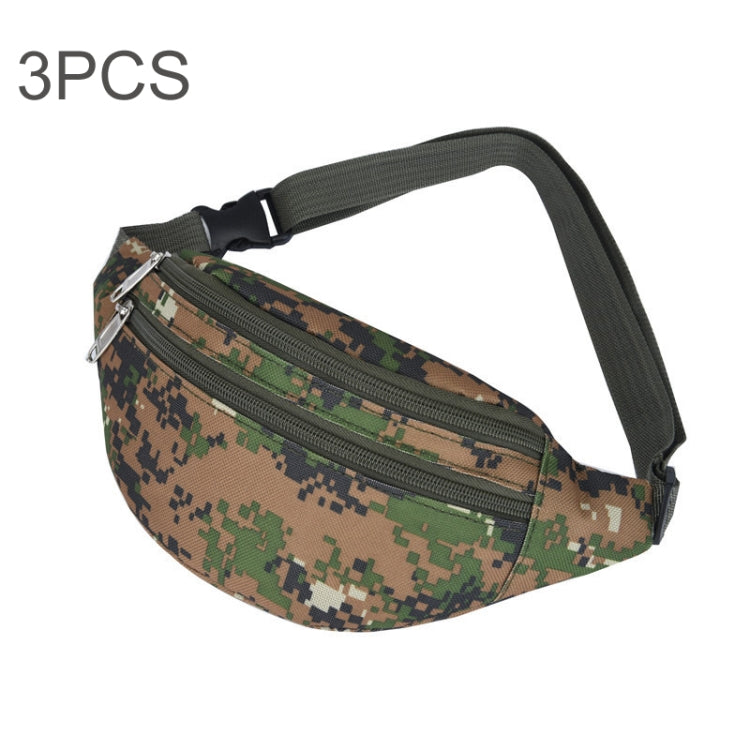 3 PCS Oxford Cloth Waist Bag Water-resistant Chest Bag Crossbody Bag