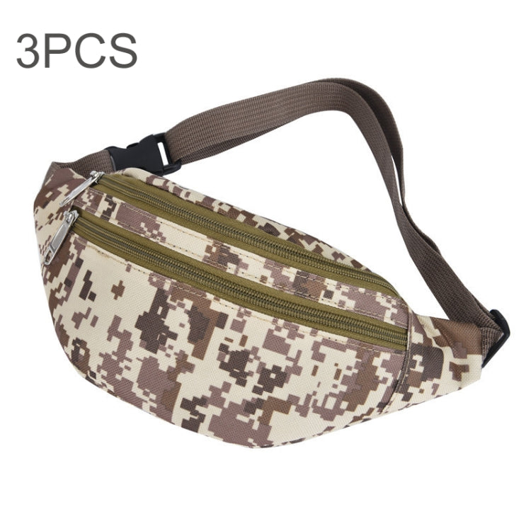 3 PCS Oxford Cloth Waist Bag Water-resistant Chest Bag Crossbody Bag