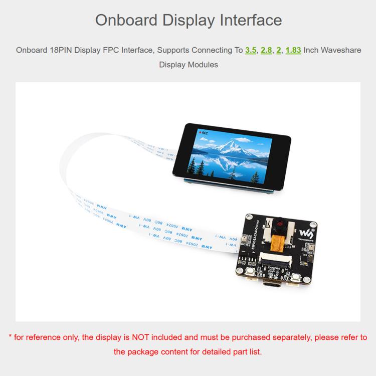 Waveshare ESP32-S3 AIoT Camera Development Board With GC0308 Camera