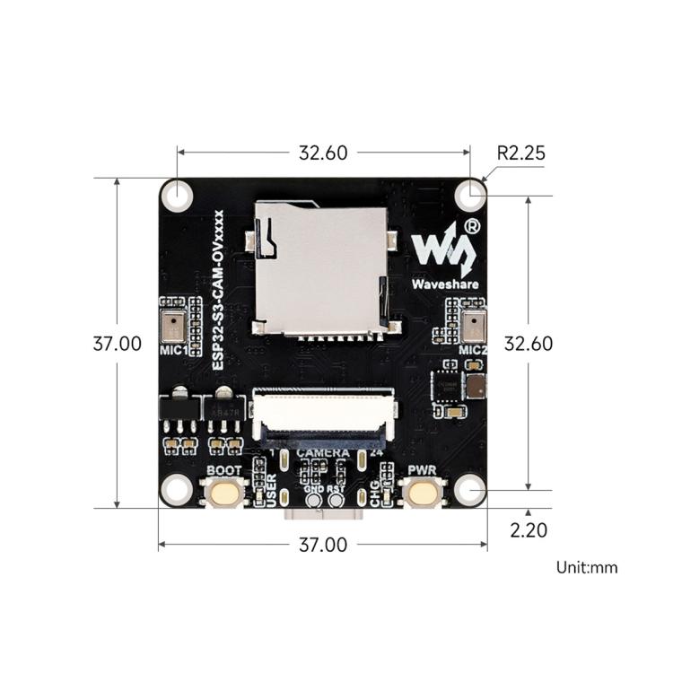 Waveshare ESP32-S3 AIoT Camera Development Board With GC0308 Camera
