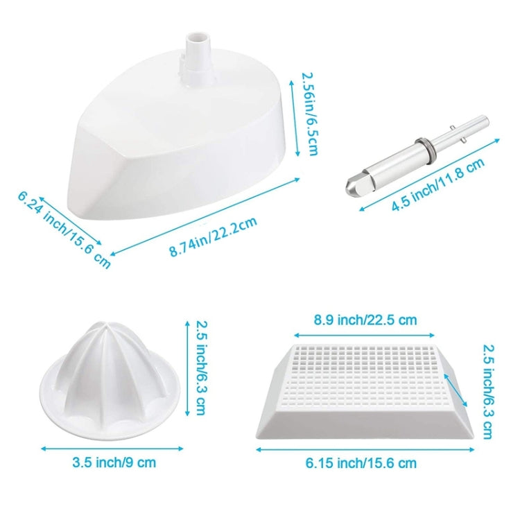 For KitchenAid 4.5QT/5QT KA-007 Orange Squeezer Filter Base + Filter Basket + Juicer Reamer + Shaft