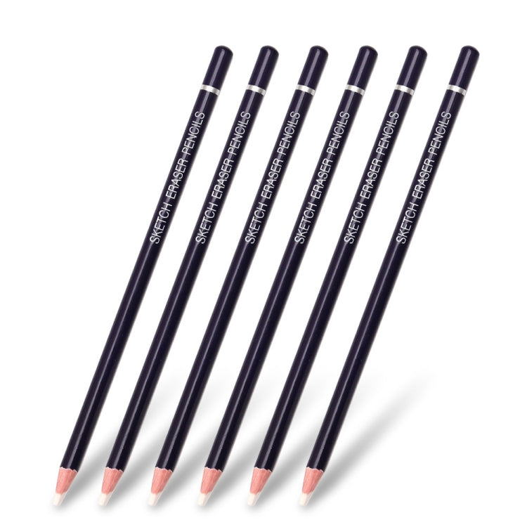 6pcs /Pack Artist Highlight Eraser Pencils Pen Shape Erasers Sketch Pencil