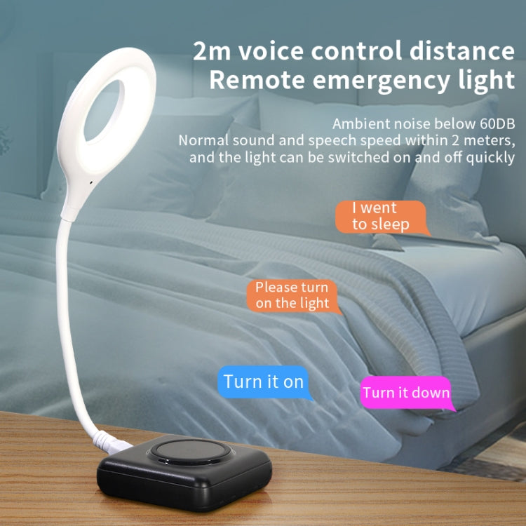 Voice Small Night Light USB Intelligence Sound Control LED Night Light(White Oval)