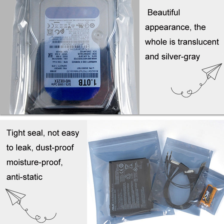 100PCS Anti-static Shielded Bag Electronic Device Hard Disk Packaging Bag Insulation Bag, Size: 12x16cm