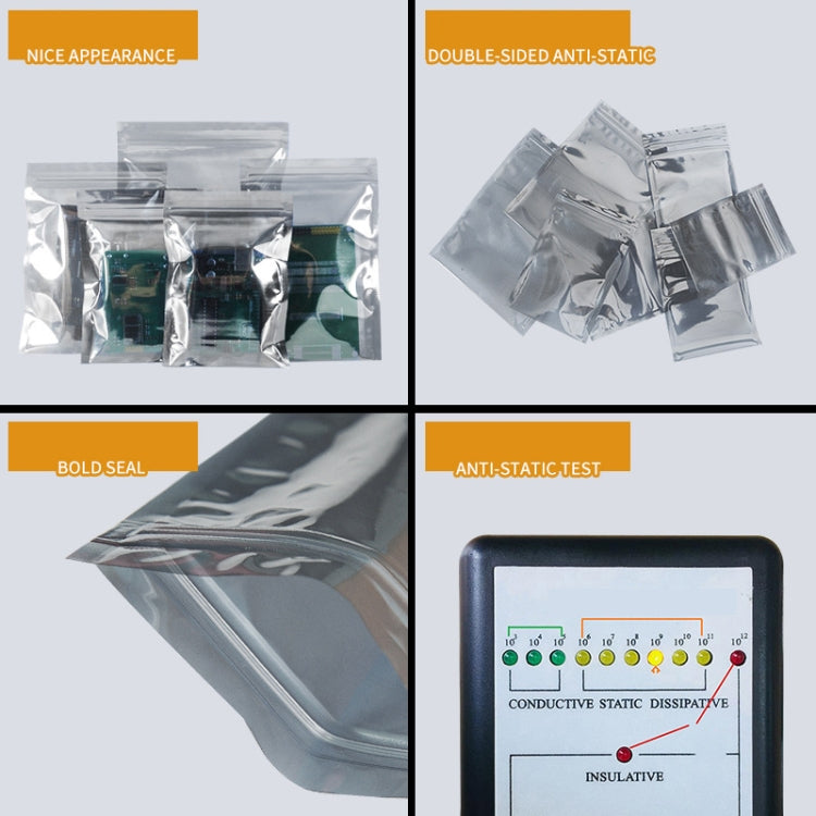 100PCS Anti-static Shielded Bag Electronic Device Hard Disk Packaging Bag Insulation Bag, Size: 15x19cm