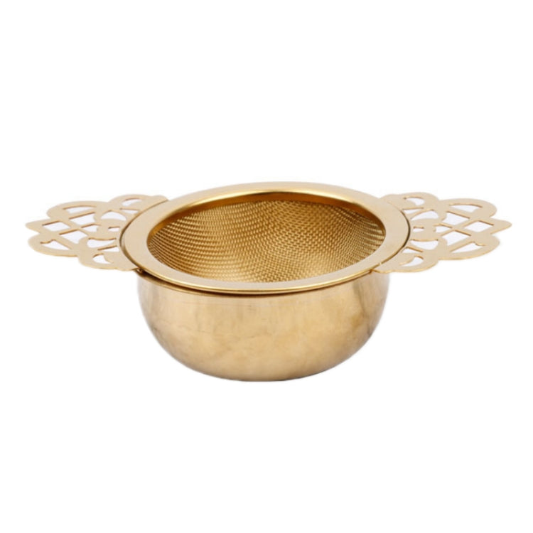304 Stainless Steel Teapot Decorative Border Tea Filter, Color: Gold