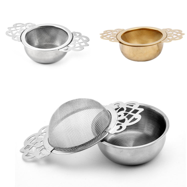 304 Stainless Steel Teapot Decorative Border Tea Filter, Color: Gold