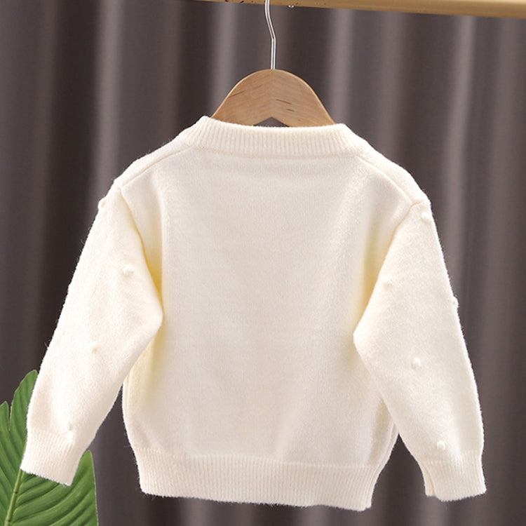 Baby Girls Flower Sweater Cardigan Winter Solid Color Knitted Sweater, Size: