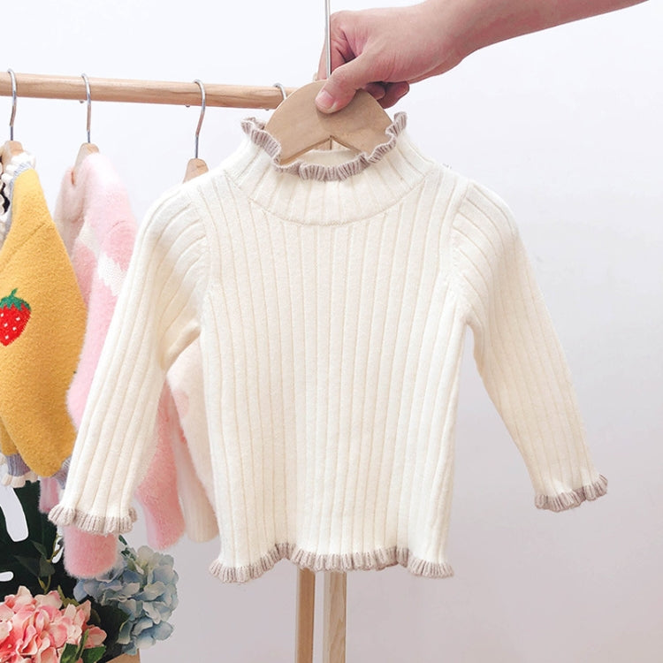 Autumn and Winter Girls Sweater Baby Warm Pullover Bottoming Shirt, Size: