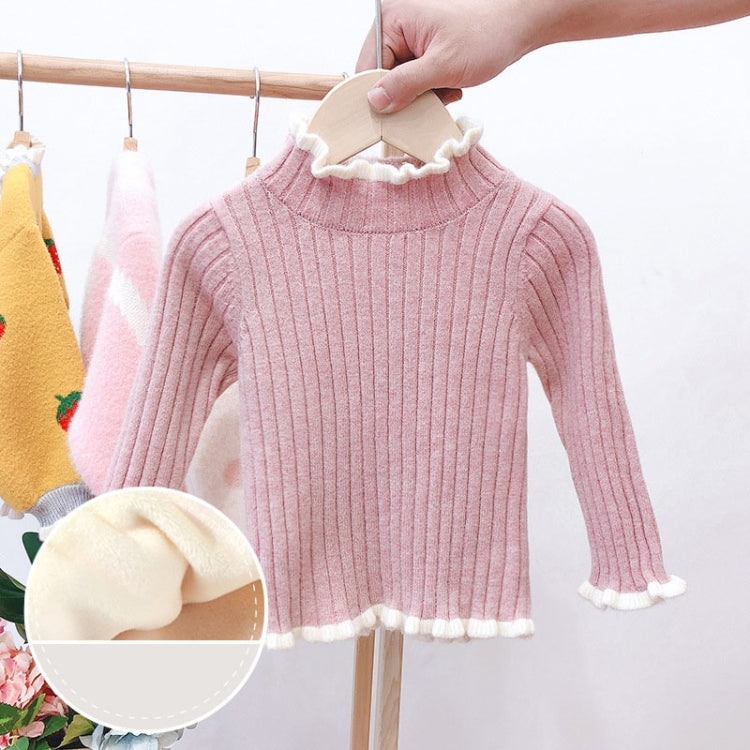 Autumn and Winter Girls Sweater Baby Warm Pullover Bottoming Shirt, Size: