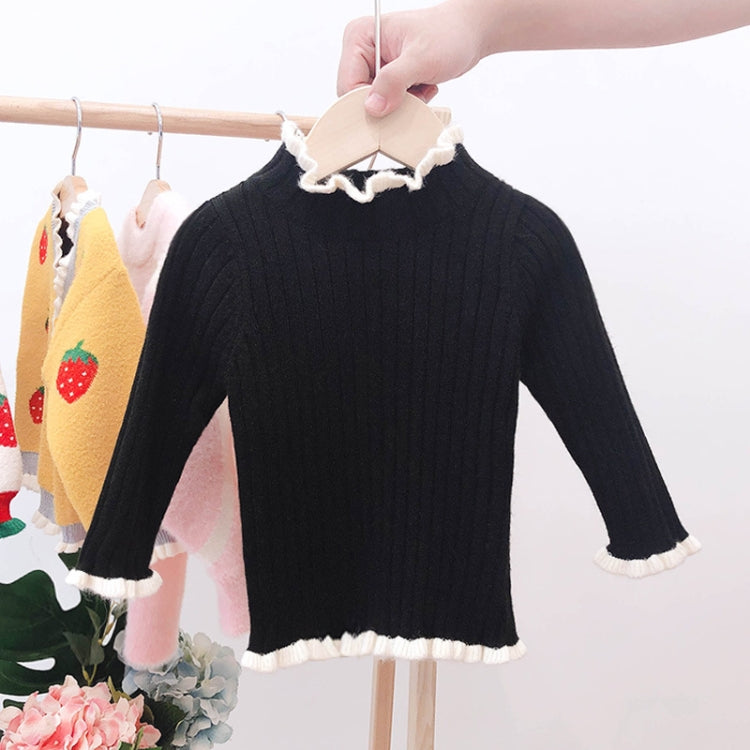Autumn and Winter Girls Sweater Baby Warm Pullover Bottoming Shirt, Size: