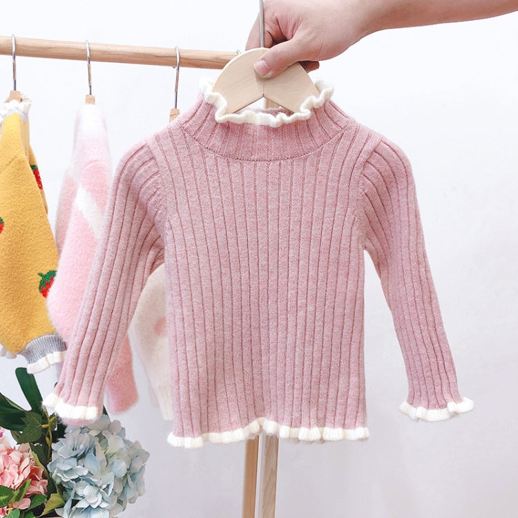 Autumn and Winter Girls Sweater Baby Warm Pullover Bottoming Shirt, Size: