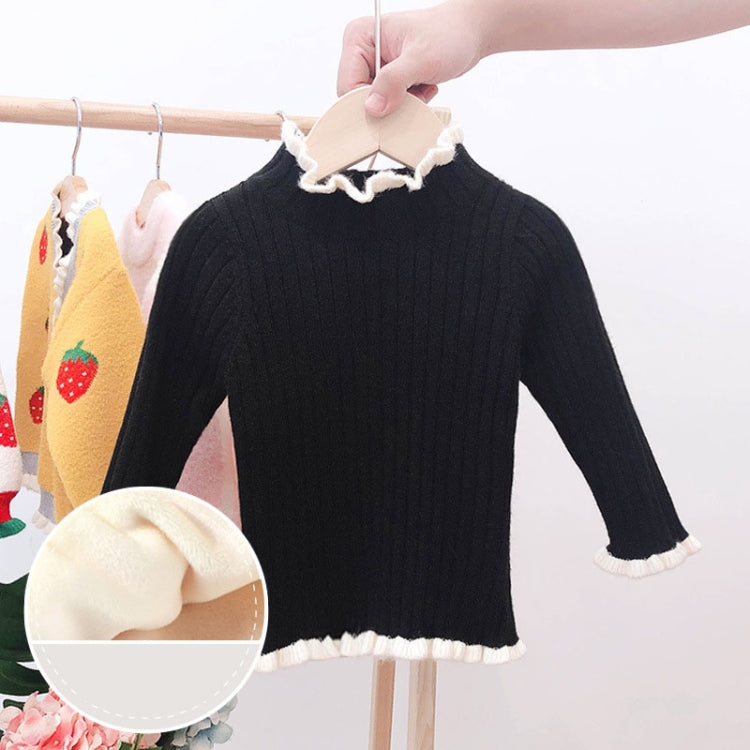 Autumn and Winter Girls Sweater Baby Warm Pullover Bottoming Shirt, Size: