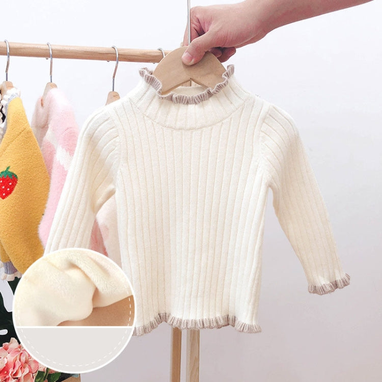 Autumn and Winter Girls Sweater Baby Warm Pullover Bottoming Shirt, Size: