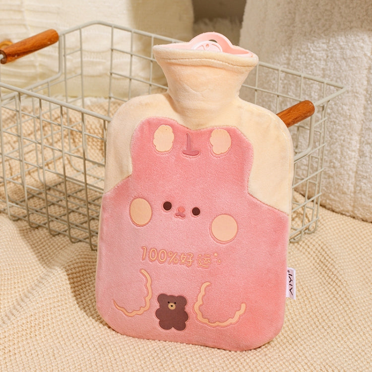 ZS103 Cartoon Plush Water-filled Explosion-proof Hot Water Bags, Spec: Pink Lucky Rabbit