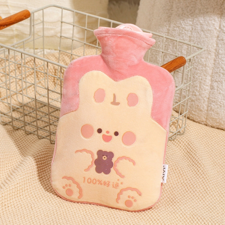 ZS103 Cartoon Plush Water-filled Explosion-proof Hot Water Bags, Spec: Beige Lucky Rabbit