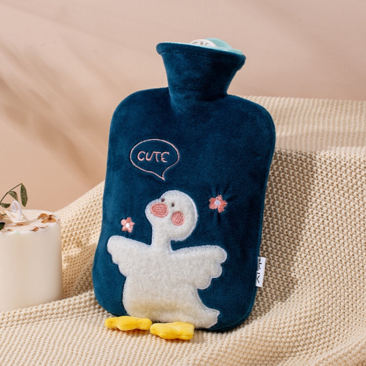 ZS103 Cartoon Plush Water-filled Explosion-proof Hot Water Bags, Spec: Deep Blue Duck