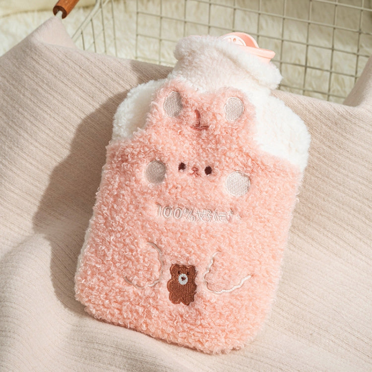 ZS103 Cartoon Plush Water-filled Explosion-proof Hot Water Bags, Spec: Intervened Pink