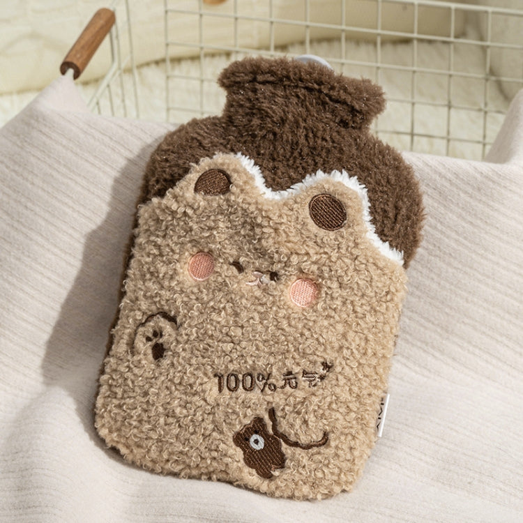 ZS103 Cartoon Plush Water-filled Explosion-proof Hot Water Bags, Spec: Intervened Khaki
