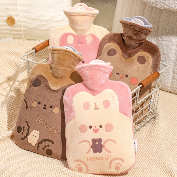 ZS103 Cartoon Plush Water-filled Explosion-proof Hot Water Bags, Spec: Intervened Khaki
