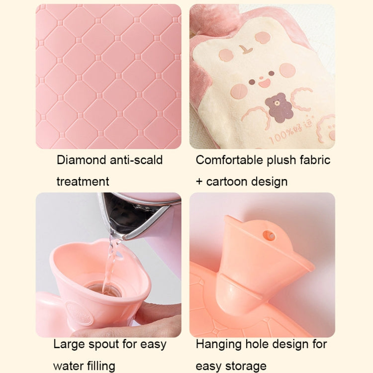 ZS103 Cartoon Plush Water-filled Explosion-proof Hot Water Bags, Spec: Intervened Khaki