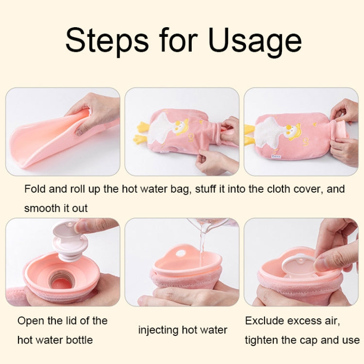 ZS103 Cartoon Plush Water-filled Explosion-proof Hot Water Bags, Spec: Intervened Khaki