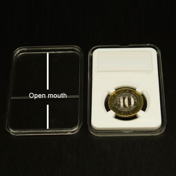 10 PCS Commemorative Coin Identification Rating Box Coin Collection Box, Color: White (38.5mm)