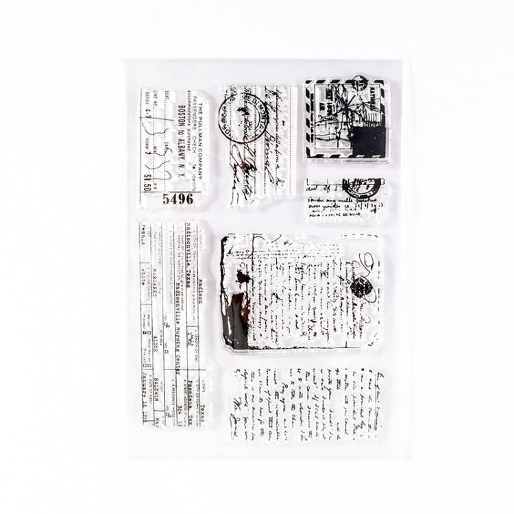 5 PCS Vintage Botanical Arrangement Handbook Clear Silicone Stamp