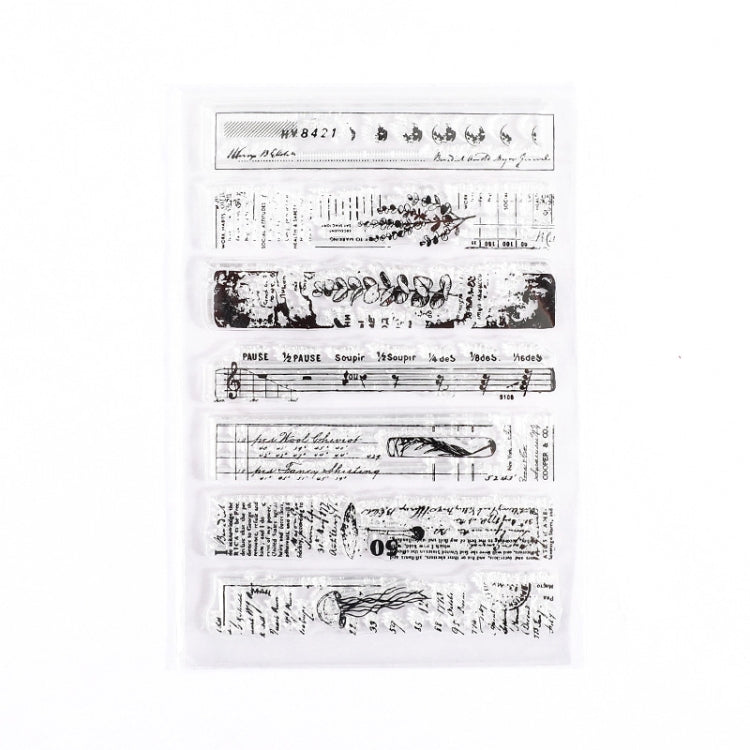 5 PCS Vintage Botanical Arrangement Handbook Clear Silicone Stamp