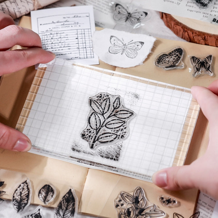 5 PCS Vintage Botanical Arrangement Handbook Clear Silicone Stamp
