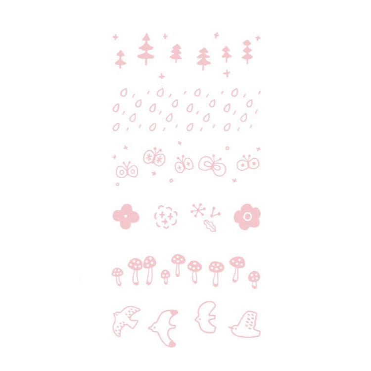 MMK09C 6PCS/Set Mini Cartoon Series Log Handbook DIY Decorative Stamps, Spec: Forest
