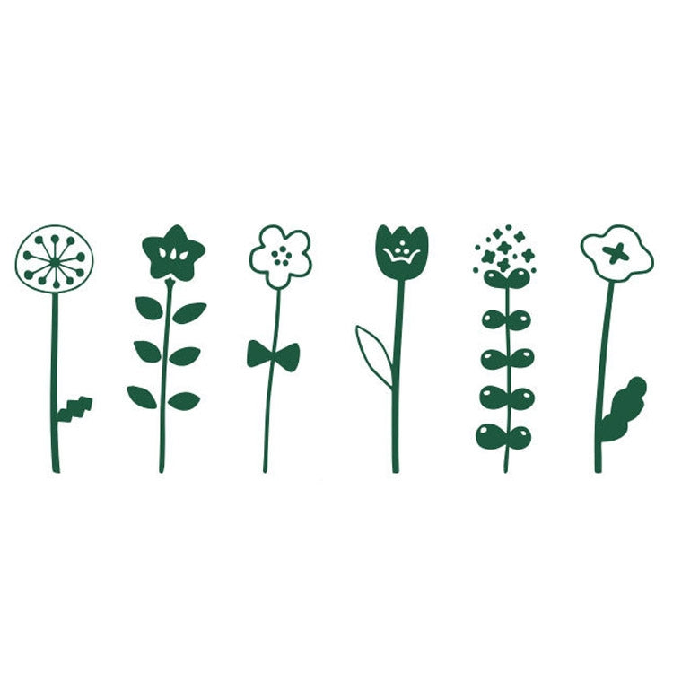 MMK09C 6PCS/Set Mini Cartoon Series Log Handbook DIY Decorative Stamps, Spec: Garden