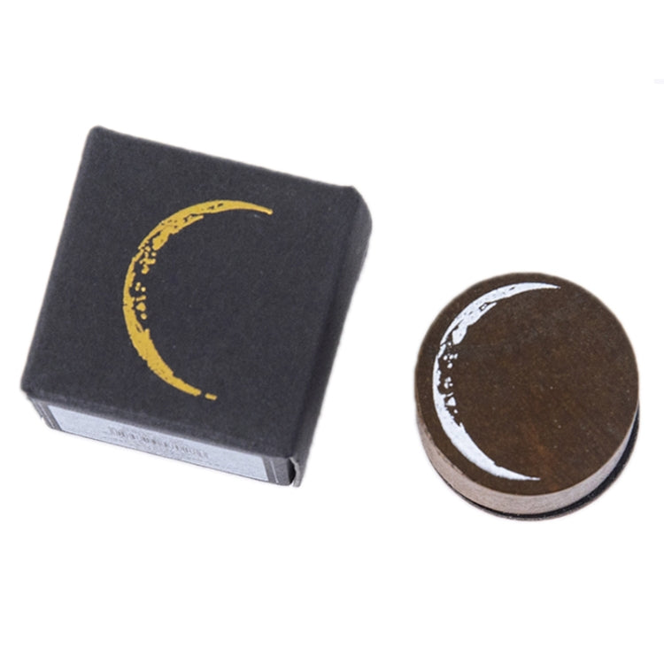 5 PCS Moon Phase Series Handbook Decoration DIY Wooden Stamp