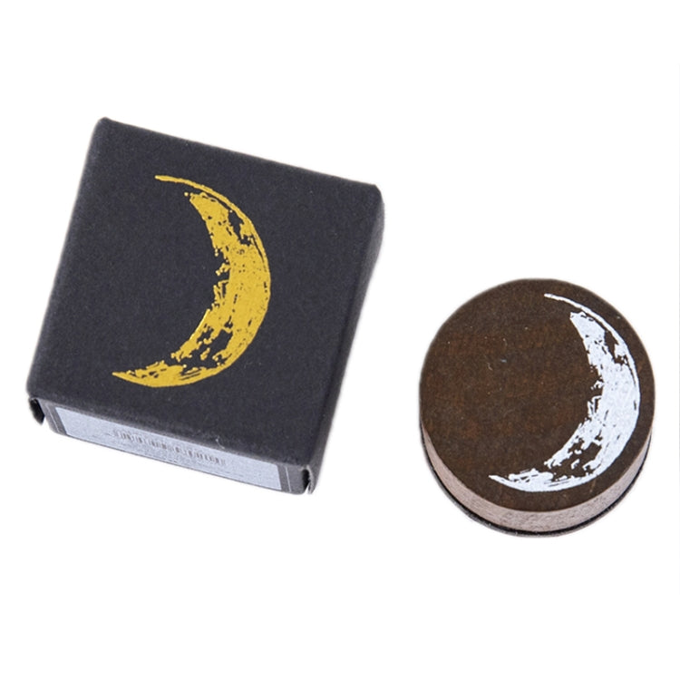 5 PCS Moon Phase Series Handbook Decoration DIY Wooden Stamp