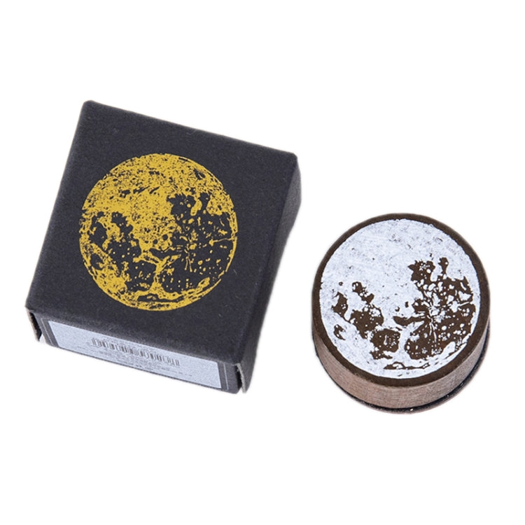 5 PCS Moon Phase Series Handbook Decoration DIY Wooden Stamp