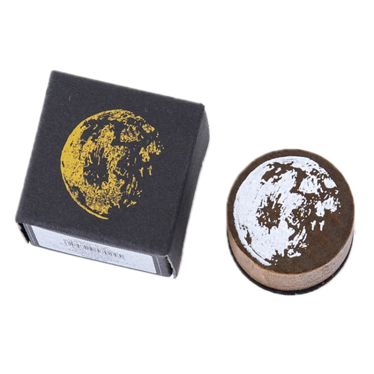 5 PCS Moon Phase Series Handbook Decoration DIY Wooden Stamp