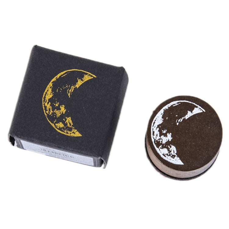 5 PCS Moon Phase Series Handbook Decoration DIY Wooden Stamp