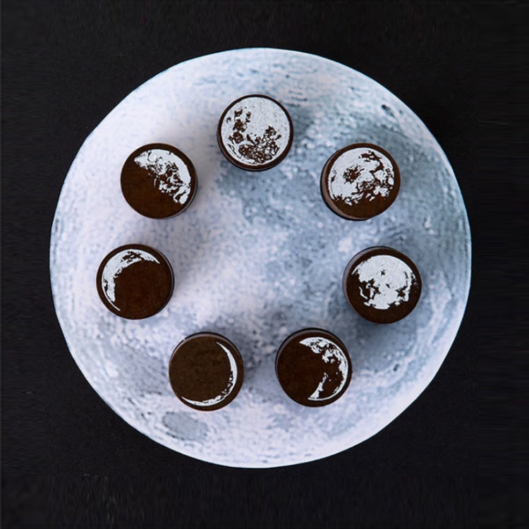 5 PCS Moon Phase Series Handbook Decoration DIY Wooden Stamp