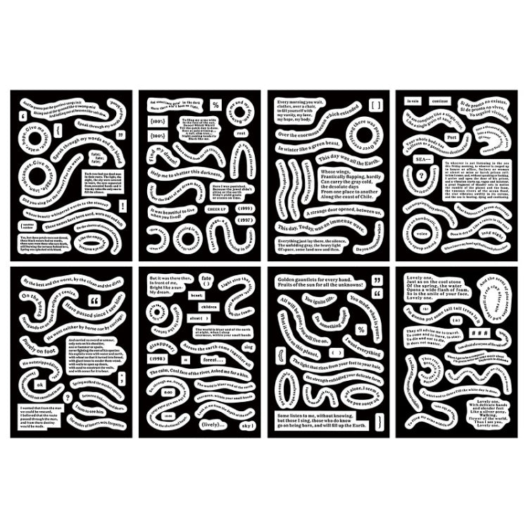 3 Sets Handbook DIY Vintage Text Sticker Material Pack