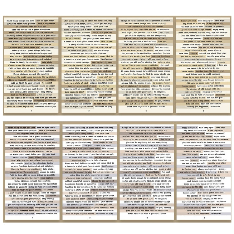 3 Sets Handbook DIY Vintage Text Sticker Material Pack