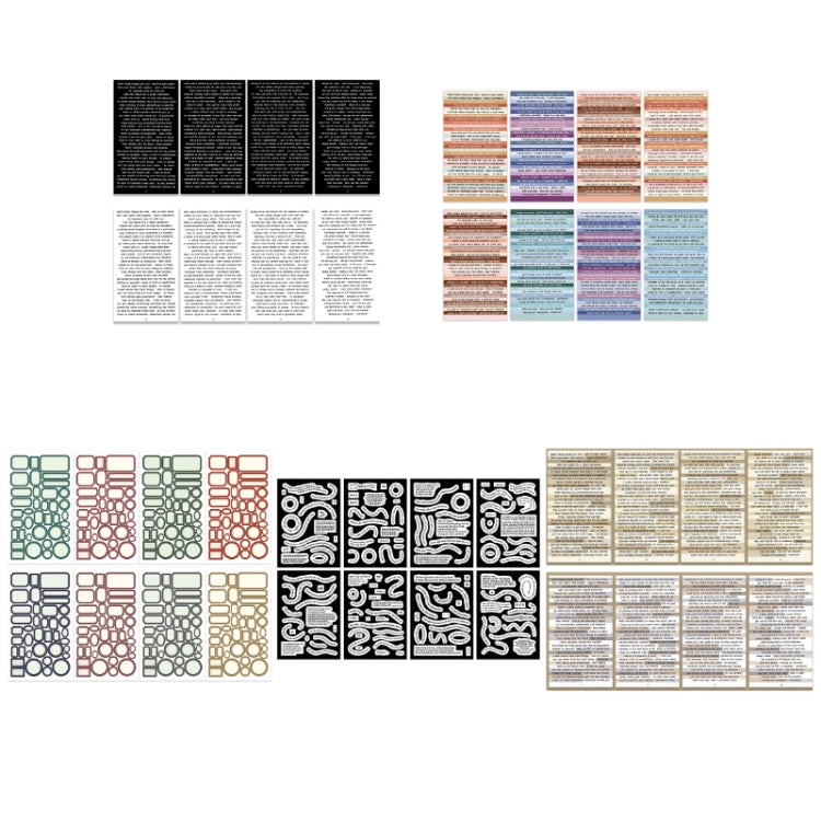 3 Sets Handbook DIY Vintage Text Sticker Material Pack