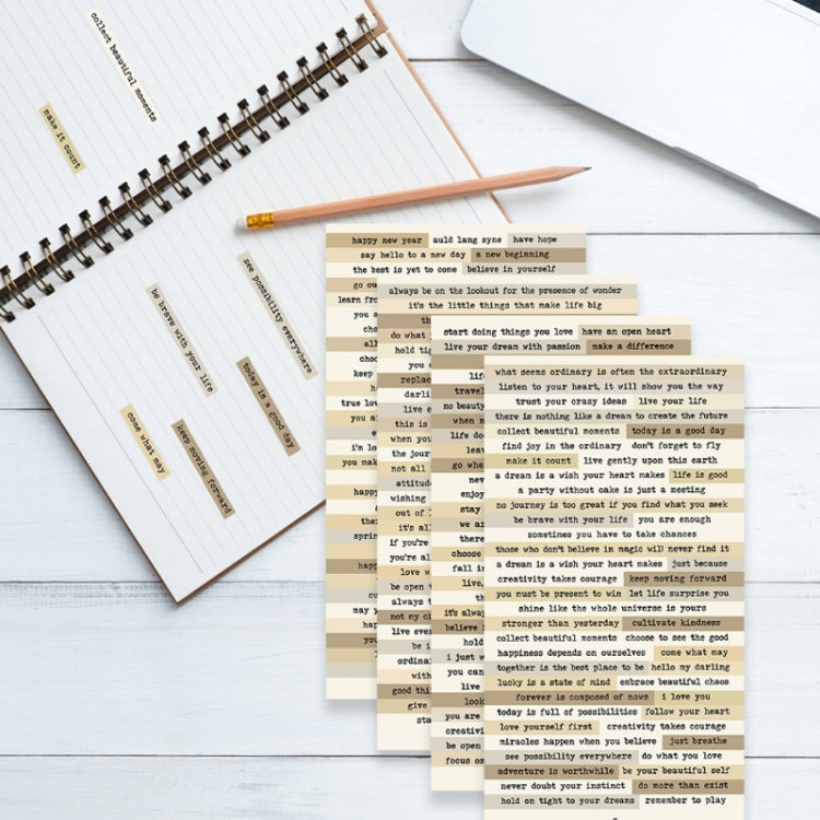3 Sets Handbook DIY Vintage Text Sticker Material Pack