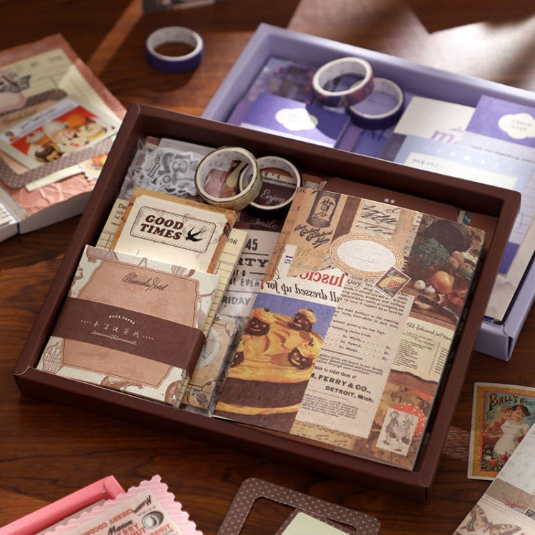 155 PCS / Set Moonlight letter Simple Retro Handbook Set Material Notebook